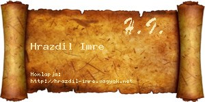 Hrazdil Imre névjegykártya